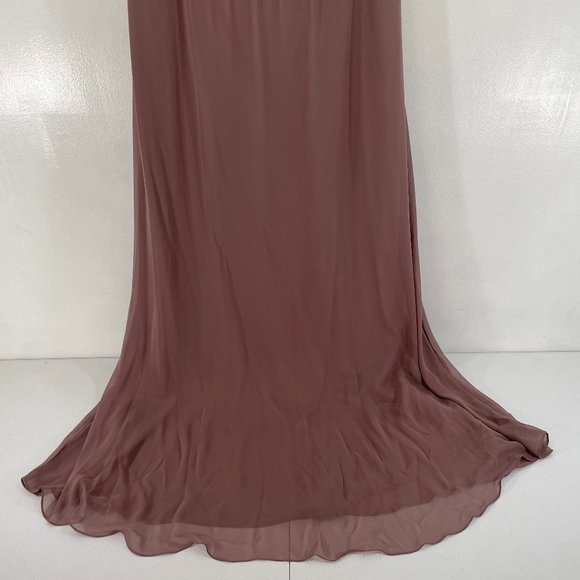 PATRA NWOT New Women's Plus Size 16 Evening Gown Mauve Pink w/ Lace Shell Long - Picture 5 of 16
